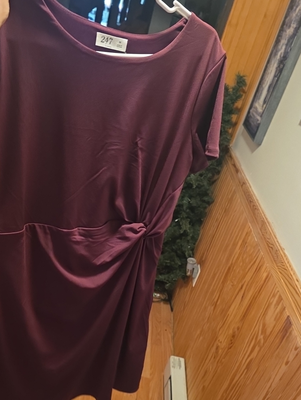 Maurices Wine Twist-Detail Mini Dress